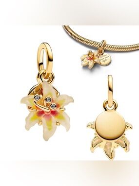 NWOT Disney Tangled Sundrop Flower Dangle Charm Sterling Silver 925